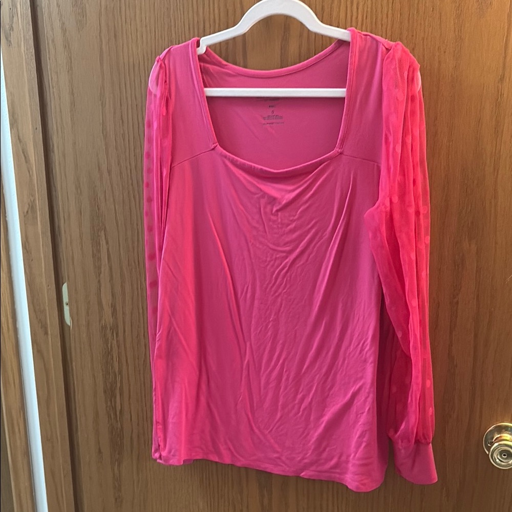 Torrid Pink Long Sleeve Relaxed Blouse